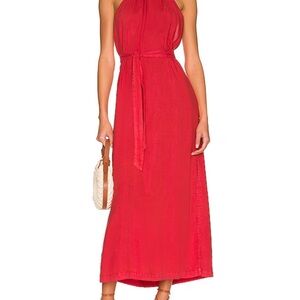 Elegant Red Halter Dress